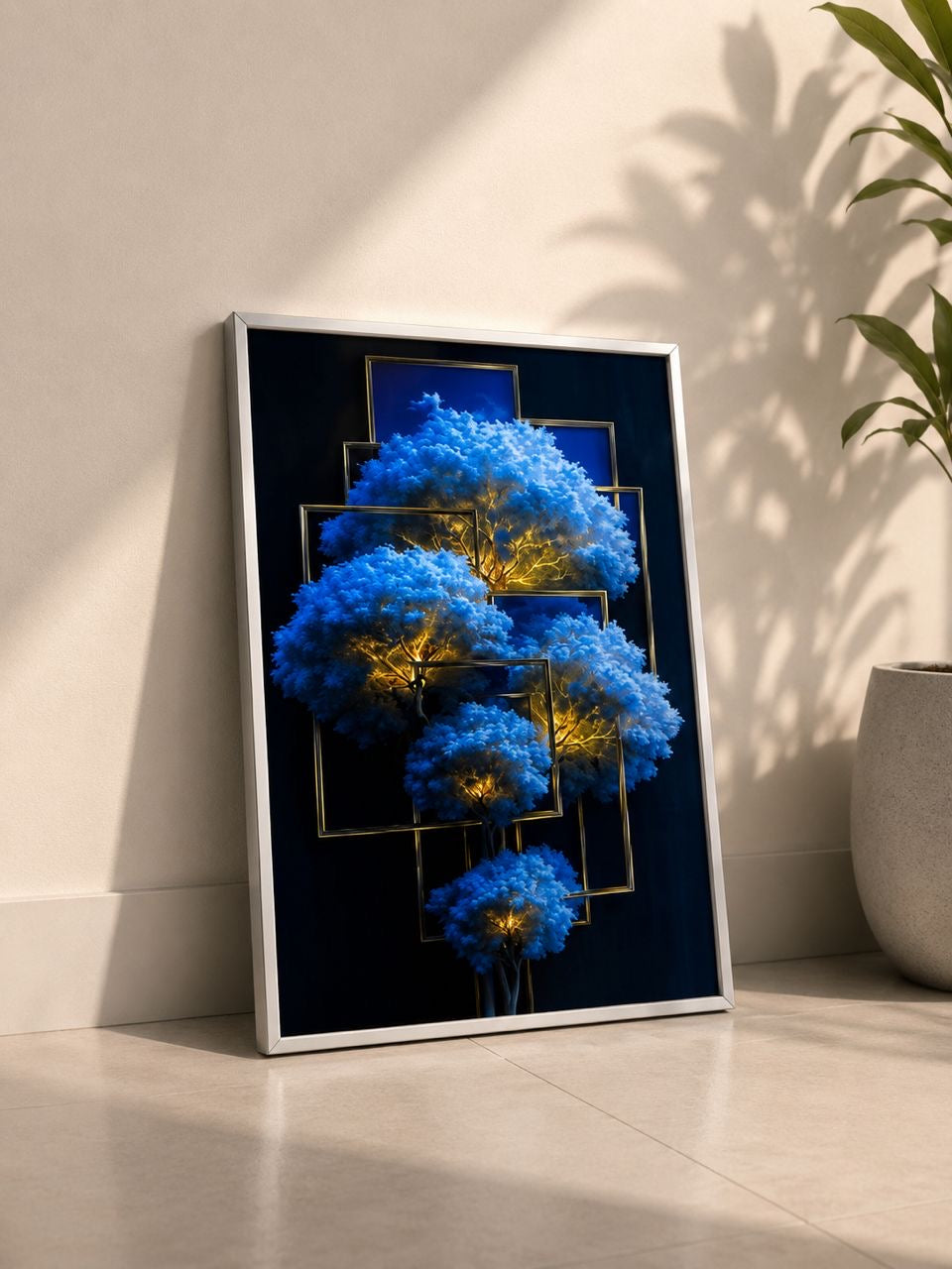 Blue Blossom Tree Wall Frame