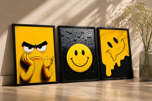 Good Vibes Smiley 3-in-1 Wall Frame Set